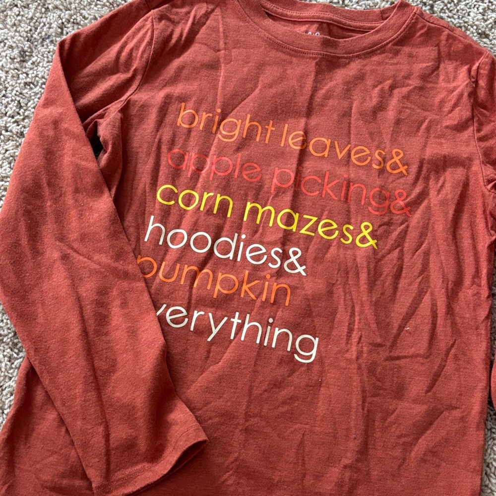 Cat & Jack Rust Orange Long Sleeve Tee